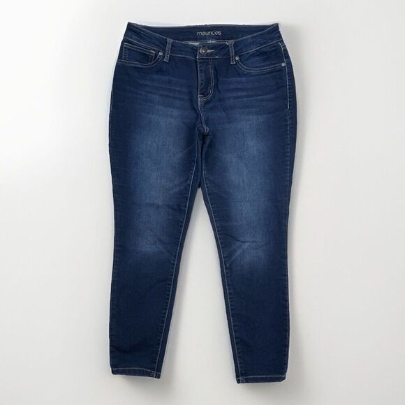 Maurices Jeans Womens M-S Skinny Joga Mid Rise Blue Denim Stretch Measure 31x26 - Picture 1 of 10